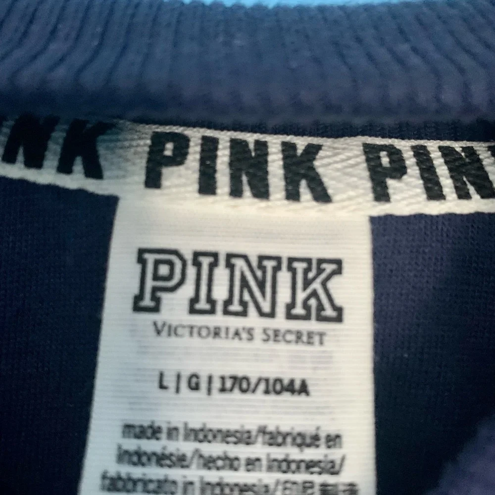 PINK Victoria’s Secret ‘merica Blue Bomber Jacket Size L - Picture 5 of 7